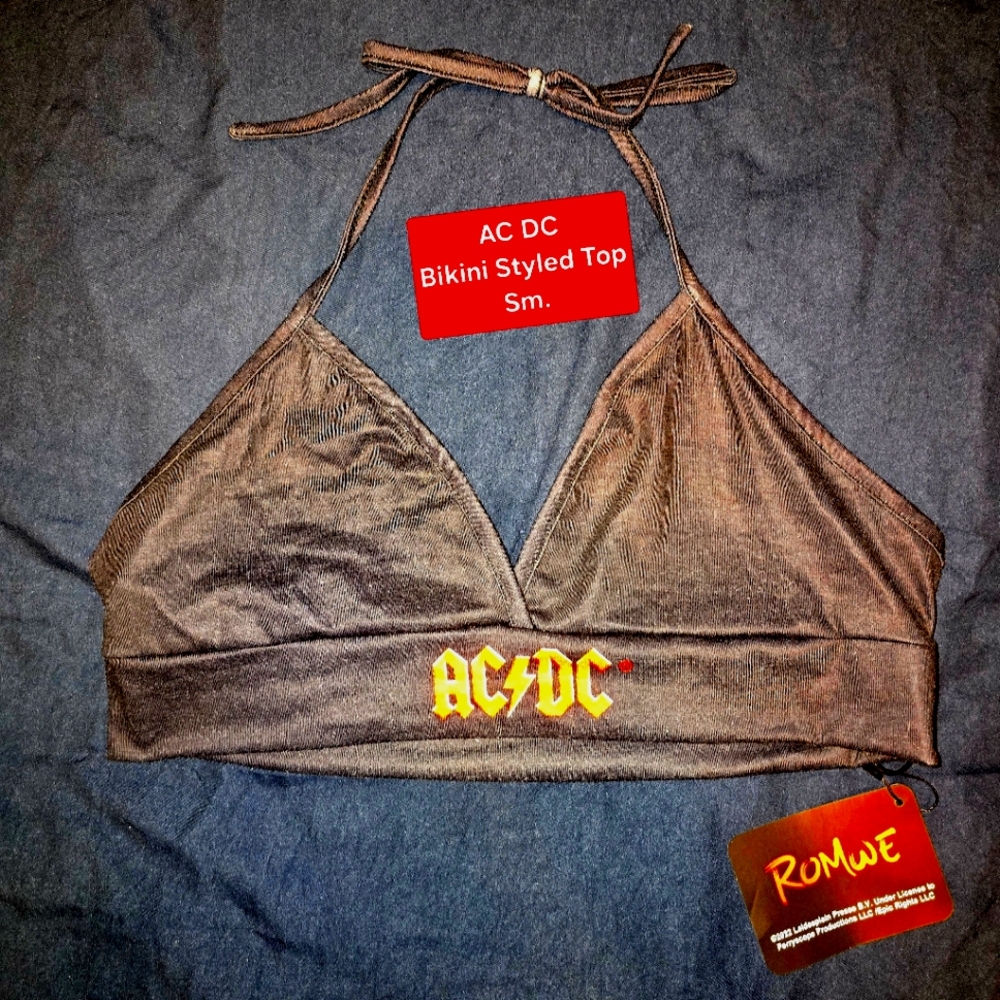 AC⚡️DC- ROMWE Black Bikini Styled Top